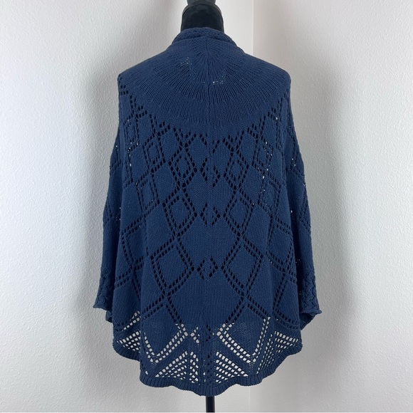 Anthropologie Angel of the North Sweater Womens Small Blue Cardigan Cotton Boho - Picture 2 of 13